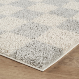 Desire Rugs Chester Grey Shaggy Checkered Rug 60 x 220cm - Size: 220 x 60 x 3cm - Wilko - thumbnail 4
