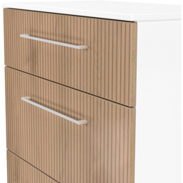 Crowndale Worcester 3 Drawer Slatt Effect and White Deep Chest of Drawers Ready Assembled - Slatt Effect & White - Wilko - thumbnail 7