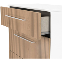Crowndale Worcester 3 Drawer Slatt Effect and White Deep Chest of Drawers Ready Assembled - Slatt Effect & White - Wilko - thumbnail 6