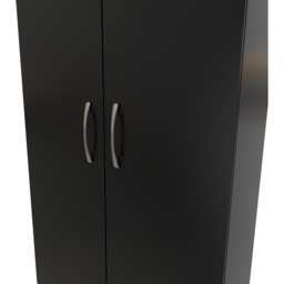 Crowndale Avon 2 Door 2 Drawer Matt Black Wardrobe Ready Assembled - Black Matt - Wilko - thumbnail 7