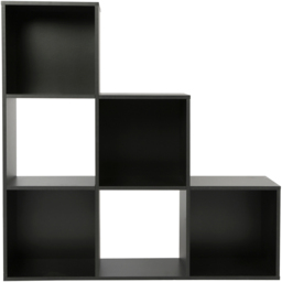 Jane 6 Shelf Black Ladder Cube Storage Unit - Home Garden Direct - Wilko - thumbnail 3