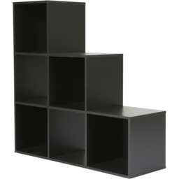 Jane 6 Shelf Black Ladder Cube Storage Unit - Home Garden Direct - Wilko - thumbnail 4