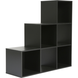 Jane 6 Shelf Black Ladder Cube Storage Unit - Home Garden Direct - Wilko - thumbnail 5