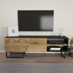 Decorotika Denasse Black and Oud Marble Effect TV Unit - Size: 50.5 x 150 x 35cm - Multi - Wilko - thumbnail 4
