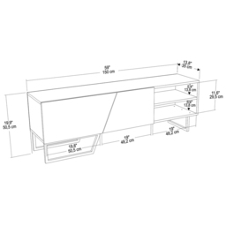 Decorotika Denasse Black and Oud Marble Effect TV Unit - Size: 50.5 x 150 x 35cm - Multi - Wilko - thumbnail 7