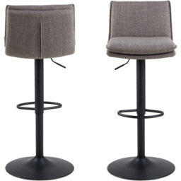Florence Flynn Light Grey and Brown Swivel Bar Stool - Furniture To Go - Wilko - thumbnail 4