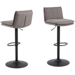 Florence Flynn Light Grey and Brown Swivel Bar Stool - Furniture To Go - Wilko - thumbnail 3