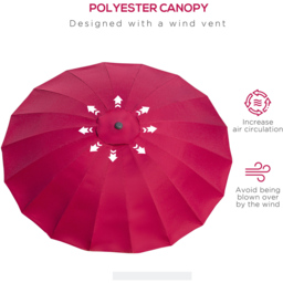 Outsunny Wine Red Crank and Tilt Parasol 2.5m - Size: 3m - Wilko - thumbnail 7