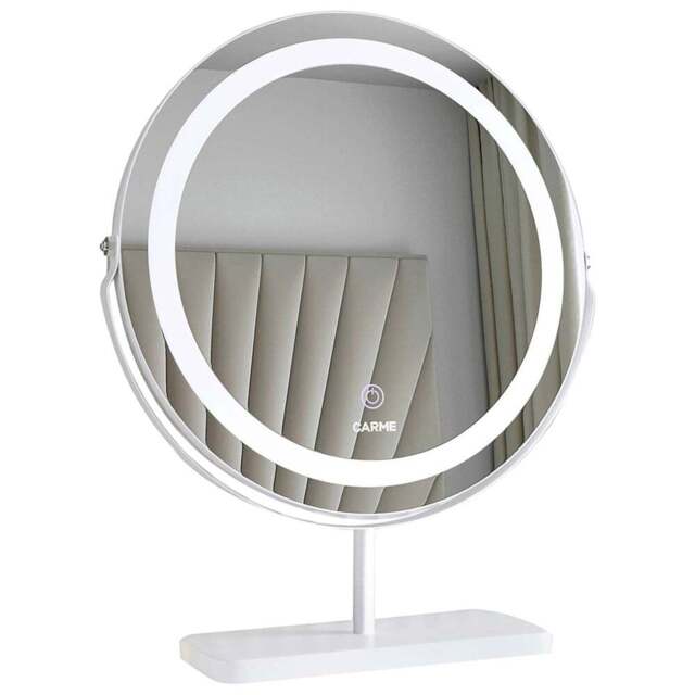 CARME Home Ava LED Marble White Touch Sensor Light Mirror - Size: 50 x 11 x 50cm - Wilko - image 1