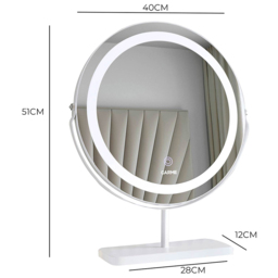 CARME Home Ava LED Marble White Touch Sensor Light Mirror - Size: 50 x 11 x 50cm - Wilko - thumbnail 7