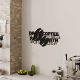 Decortie Black Metal Coffee For More Energy Wall Art - Size: 41.5 x 83 x 1.25cm - Wilko - thumbnail 4