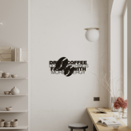 Decortie Black Metal Coffee For More Energy Wall Art - Size: 41.5 x 83 x 1.25cm - Wilko - thumbnail 3