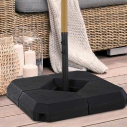 Outsunny 4PCs Parasol Base Black - Size: 50 x 80 x 80cm - Wilko - thumbnail 3