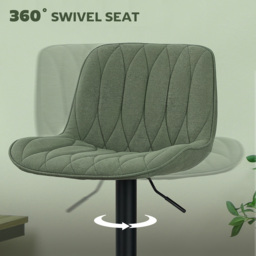 HOMCOM Green Modern Adjustable Swivel Bar Chair Set of 2 - Wilko - thumbnail 7