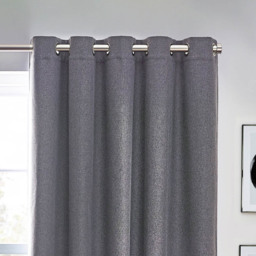 furn. Dawn Charcoal Thermal Blackout Eyelet Curtain 117 x 183cm - Size: W 183 x D 117cm - Grey - Wilko - thumbnail 4