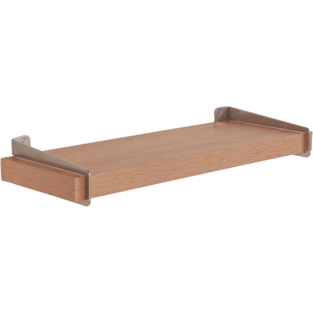 Core Products Keer Oak Effect Chunky Shelf with Slide On Metal Brackets 60cm - Size: 19.5 x 60 x 3.8cm - n/a - Wilko - image 1
