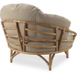 Desser Snug Cuddle Rattan Chair with Boucle Latte Cushion - Size: Single - Cream - Desser Furniture - Wilko - thumbnail 5
