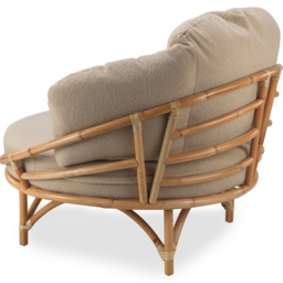 Desser Snug Cuddle Rattan Chair with Boucle Latte Cushion - Size: Single - Cream - Desser Furniture - Wilko - thumbnail 4
