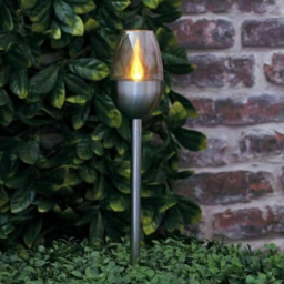 Garden Mile 6 Pack Flame Effect Solar LED Light - Size: 30 x 15 x 15cm - Silver - Wilko - thumbnail 4