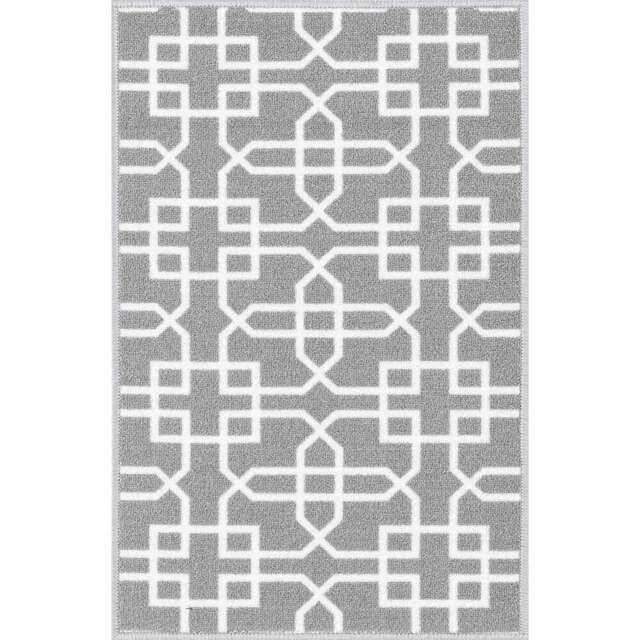 Desire Rugs Havana Grey and Cream Cubed Trellis Anti Slip Door Mat 60 x 40cm - Size: 40 x 60cm - Wilko - image 1