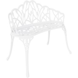 Charles Bentley Cast Aluminium Tulip Bench - Size: 2 Seater - White - Wilko - thumbnail 3