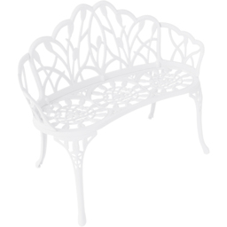Charles Bentley Cast Aluminium Tulip Bench - Size: 2 Seater - White - Wilko - thumbnail 7