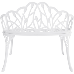 Charles Bentley Cast Aluminium Tulip Bench - Size: 2 Seater - White - Wilko - thumbnail 6