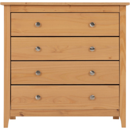 Seconique Oslo 4 Drawer Antique Pine Chest of Drawers - Brown - Wilko - thumbnail 5