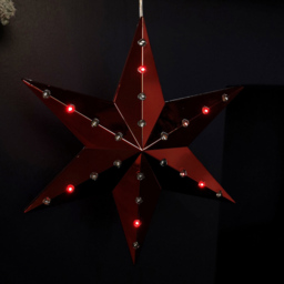 Samuel Alexander Ruby Hanging Shooting Star LED Christmas Bauble 20cm - Size: 20 x 17 x 17cm - Red - Wilko - thumbnail 3