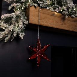 Samuel Alexander Ruby Hanging Shooting Star LED Christmas Bauble 20cm - Size: 20 x 17 x 17cm - Red - Wilko - thumbnail 6