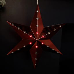 Samuel Alexander Ruby Hanging Shooting Star LED Christmas Bauble 20cm - Size: 20 x 17 x 17cm - Red - Wilko - thumbnail 5