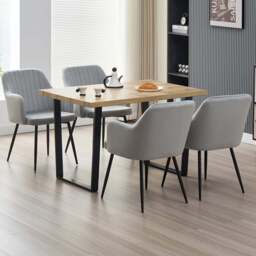 Indoor Living Colorado Charlotte 4 Seater Dining Set Grey - Wilko