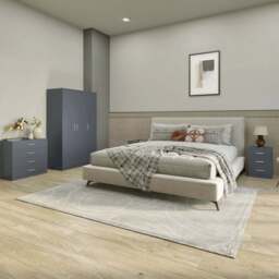 Seconique Dakota 3 Door Wardrobe Dark Grey Bedroom Furniture Set - Size: 175 x 110 x 48cm - Wilko - thumbnail 1