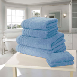 Rapport Home So Soft Blue Cotton Face Cloth - Size: 0.1 x 30 x 30cm - Wilko - thumbnail 3