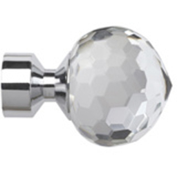 New Edge Blinds 160cm Fixed Length Chrome Eyelet Metal Curtain Pole Set with Bella Finial - Wilko - thumbnail 3