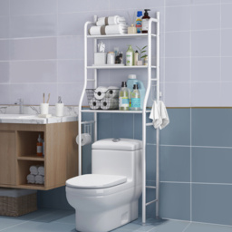 Living and Home 3-Tier White Metal Over Toilet Bathroom Storage Rack - Size: 26 x 50 x 160cm - Wilko - thumbnail 5
