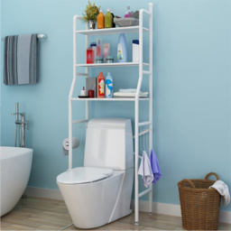 Living and Home 3-Tier White Metal Over Toilet Bathroom Storage Rack - Size: 26 x 50 x 160cm - Wilko - thumbnail 7