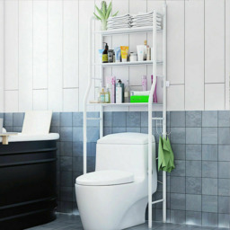 Living and Home 3-Tier White Metal Over Toilet Bathroom Storage Rack - Size: 26 x 50 x 160cm - Wilko - thumbnail 3
