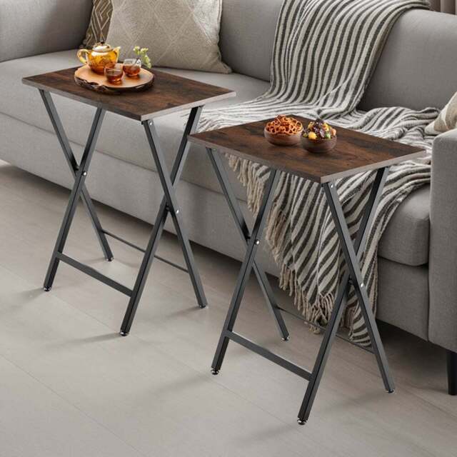 tectake Phoenix Dark Wood Bedside Table Set of 2 - Size: Single Shelf - Brown - Wilko - image 1