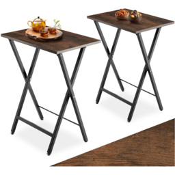 tectake Phoenix Dark Wood Bedside Table Set of 2 - Size: Single Shelf - Brown - Wilko - thumbnail 3