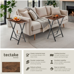 tectake Phoenix Dark Wood Bedside Table Set of 2 - Size: Single Shelf - Brown - Wilko - thumbnail 7