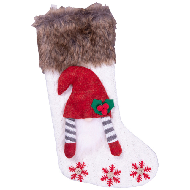 St Helens White Luxury Christmas Gonk Stocking - Size: 24 x 42cm - Wilko - image 1