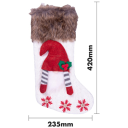 St Helens White Luxury Christmas Gonk Stocking - Size: 24 x 42cm - Wilko - thumbnail 5