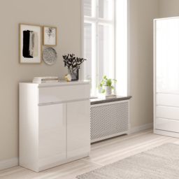 Florence 2 Door Single Drawer White High Gloss Sideboard - Size: 40 x 80.4 x 100.4cm - Furniture to Go - Wilko - thumbnail 7