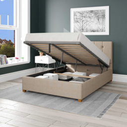 Aspire Hepburn Small Double Cream Malham Weave Ottoman Bed - Aspire Beds - Wilko - thumbnail 3