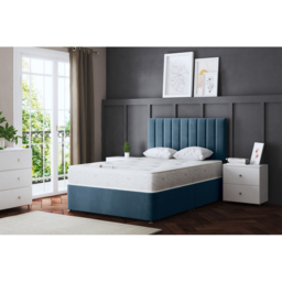 DS Living Amelia Single Blue Upholstered Panel Divan Bed - Wilko - thumbnail 6