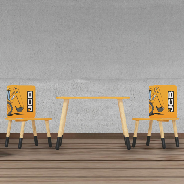 Kidsaw JCB 2 Seater Yellow Table and Chairs - Wilko - image 1
