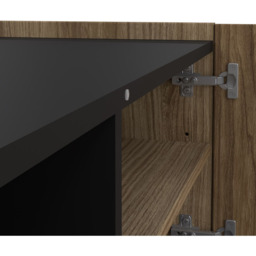 Furniture To Go Kendall 2 Door Single Drawers Oak and Black TV Unit - Size: 41.3 x 147 x 54cm - Multi - Wilko - thumbnail 6