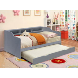 Comfy Living Single Grey Wooden Bed with Trundle and Shelves - Wilko - thumbnail 4