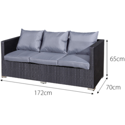 Oseasons Acorn 5 Seater Black Rattan Lounge Sofa Set - Wilko - thumbnail 5